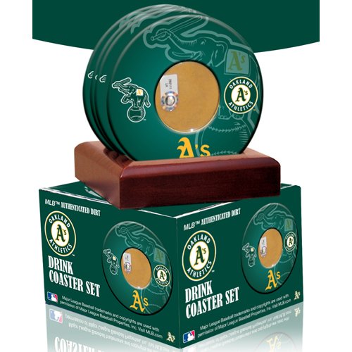 MLB Oakland Athletics Coasters With Certified Authentic Field Dirt
