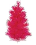 2' Pink Bliss Pine Pre-Lit Artificial Christmas Tree - Pink Lights