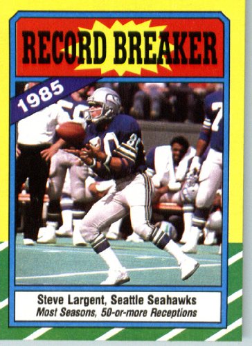 1986 Topps # 4 Steve Largent Seattle Seahawks Football Card- Near Mint to Mint Condition - In Protective Screwdown Display Case!
