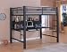 Contemporary Charcoal Gray Metal Loft Bed & Computer Workstation