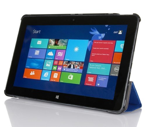 Raydes Silk Pattern Slimline Case for Dell Venue 11Pro 5130 - Folio Slim Hard Shell Stand Case Cover - Sky Blue