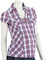Esprit maternity Blouse short sleeves check A85305 Damen Blusen