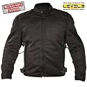 Men's Black Mesh Padded with Level-3 Advanced Armored Motorcycle Jacket