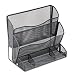 Rolodex 21972 Mesh two-pocket file stand with organizer, black, 13-7/8w x 8d x 12-1/2h