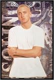 Eminem (White Shirt, Arms Crossed) Music Gold Wood-Mounted Poster Print - 24 X 36