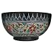 Handmade Decorative Lacquer Bowl with Hand-etched Hand-painted Floral Design (Thailand)