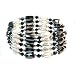 Magnetic Wrap Necklace/Bracelet - Black with Freshwater Pearls - 32'' Length