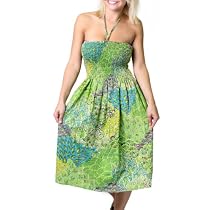 Alki'i Women's One-size-fits-all Tube Dress/Coverup with Peacock Print (many colors)