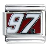 Nascar #97 Licensed Sports Italian Charms Bracelet Link