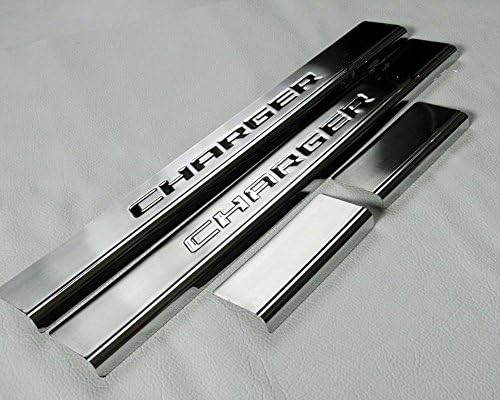 Stainless Steel Door Sill Scuff Plate Cover for Dodge Charger -sliver