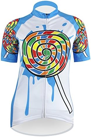 OEM Women's Sweet Candy Outdoor Sports Cycling Short Sleeve Jersey Size M Blue
