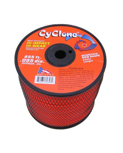 Cyclone .095-Inch 3-Pound Spool Commercial Grade 6-Blade Grass Trimmer Line, Orange CY095S3-2 Cyclone .095-Inch 3-Pound Spool Commercial Grade 6-Blade Grass Trimmer Line, Orange CY095S3-2