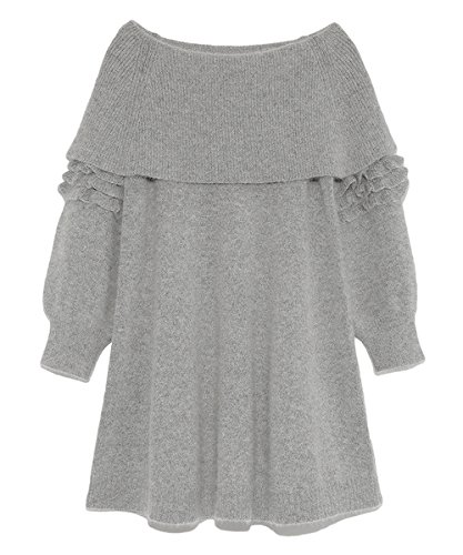 (リリーブラウン)Lily Brown オフショルAラインニットワンピース