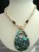 Handcrafted Beaded Necklace in Cream Beads w/ Abalone Shell Pendant (BRAND NEW)