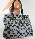 Coach Signature Poppy Glam Shopper Bag Purse Tote 17890 Moonlight