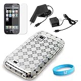 Fitted White Checkered Anti Slip TPU Bumper Case for Samsung Galaxy Fascina ....