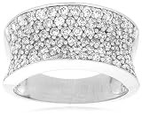 Sterling Silver Cubic Zirconia Pave Concave Ring by Crislu