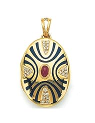 Victor Mayer 18K Gold Diamond Locket With Ruby 18K Yellow Gold