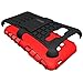 Galaxy J3 Case, Galaxy Amp Prime Case, Galaxy Express Prime Case, OEAGO Tough Rugged Dual Layer Plastic Impact Defender Cover with Kickstand for Samsung J3 (2016) / Amp Prime/Express Prime - Red