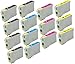 14 Pack Elite Supplies ® Remanufactured Inkjet Cartridge Replacement for #69 T069 T0691, Epson T069120 T069220 T069320 T069420 Works With Epson Stylus C120, Stylus CX5000, Stylus CX6000, Stylus CX7000F, Stylus CX7400, Stylus CX7450, Stylus CX8400, Stylus CX9400Fax, Stylus CX9475Fax, Stylus N10, Stylus N11, Stylus NX100,Stylus NX105, Stylus NX11, Stylus NX110, Stylus NX115, Stylus NX200, Stylus NX215, Stylus NX300, Stylus NX305, Stylus NX400, Stylus NX410, Stylus NX415, Stylus NX510, Stylus NX515, WorkForce 1100, WorkForce 1300, WorkForce 30, WorkForce 310, WorkForce 315, WorkForce 40, WorkForce 500, WorkForce 600, WorkForce 610, WorkForce 615 (5 Black, 3 Cyan, 3 Magenta, 3 Yellow)