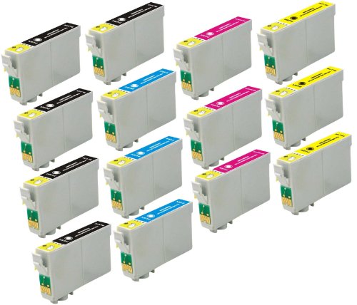 14 Pack Elite Supplies ® Remanufactured Inkjet Cartridge Replacement for #69 T069 T0691, Epson T069120 T069220 T069320 T069420 Works With Epson Stylus C120, Stylus CX5000, Stylus CX6000, Stylus CX7000F, Stylus CX7400, Stylus CX7450, Stylus CX8400, Stylus CX9400Fax, Stylus CX9475Fax, Stylus N10, Stylus N11, Stylus NX100,Stylus NX105, Stylus NX11, Stylus NX110, Stylus NX115, Stylus NX200, Stylus NX215, Stylus NX300, Stylus NX305, Stylus NX400, Stylus NX410, Stylus NX415, Stylus NX510, Stylus NX515, WorkForce 1100, WorkForce 1300, WorkForce 30, WorkForce 310, WorkForce 315, WorkForce 40, WorkForce 500, WorkForce 600, WorkForce 610, WorkForce 615 (5 Black, 3 Cyan, 3 Magenta, 3 Yellow)