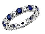 2.75 cttw Genuine Sapphire Eternity Band by Karina B(tm) - Platinum, 18kt White or Yellow Gold