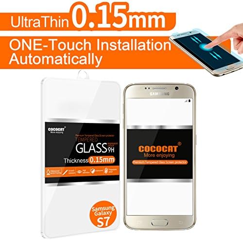 Samsung Galaxy S7 screen protector, COCOCAT [Tempered Glass][One-Touch Installation Automatically]0.15 mm Ballistic Glass Galaxy S7 Glass Screen Protector Work withSamsung Galaxy S7and Protective Case