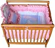 6 Piece Pink Mini Crib Bedding Set
