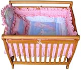 6 Piece Pink Mini Crib Bedding Set
