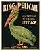 King Pelican Brand California Iceberg Lettuce Print Poster