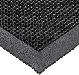 NoTrax T28 SBR Rubber Finger Scrape Entrance Mat, for Wet and Dry Areas, 24" Width x 32" Length x 3/8" Thickness, Black