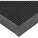 NoTrax T28 SBR Rubber Finger Scrape Entrance Mat, for Wet and Dry Areas, 24" Width x 32" Length x 3/8" Thickness, Black
