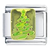 Pugster Golden Italian Charm Bracelet Christmas Tree Gift Celebration