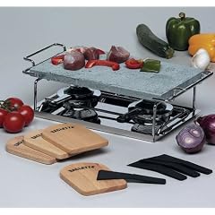 Gourmet-Grill 66510 mit Steinplatte 32x19 cm, Rechaud, Gestell und Pastenbrenner