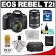 Canon EOS Rebel T2i Digital SLR Camera & 18-55mm IS Lens + EF-S 55-250mm IS Zoom Lens + 16GB Card + Battery + Case + Accessory Kit
