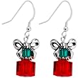 Handcrafted Holiday Present Earrings Made with SWARIVSKI ELEMENTS