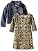 Dollie & Me Girls' Knit Leopard Print Skater Dress with Denim Jacket
