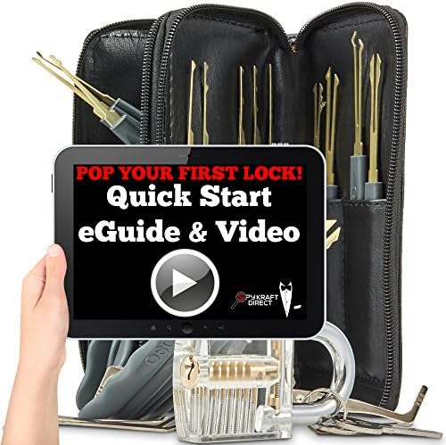 SPY KRAFT DIRECT Lock Pick Set with Practice Padlock, Case and How to Video and Guide for Beginners