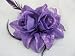Purple Bridesmaid Dress Elegant Lilac silky Double rose,Feathers & Glitter detail Fascinator,Corsage set on Brooch pin & ponio band .Ideal Wedding, special occasion ,