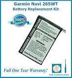 Battery Replacement Kit for Garmin Nuvi 265WT with Installation Video, Tools, and Extended Life Battery.