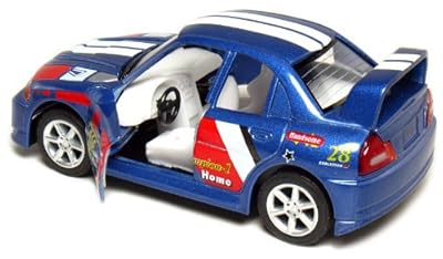 Set of 4: 5" Die-cast Metal Turbo Racers, Pull Back Action (Blue/Red/White/Yellow)