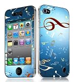 Bundle Monster Vinyl Skin Case Cover Art Decal Sticker Protector Accessories for Apple Iphone 4 Generation / 4G - Music Notes