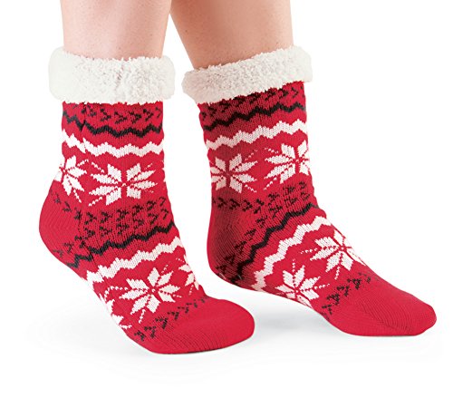 Christmas Snowflake Fleece Socks