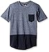 Southpole Boys' Short Sleeve Marled Tee with Scallop Bottom and Chest Pocket