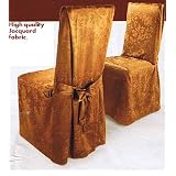 4 Pc. Dining Room Chair Slipcover FIT Set - Brown by Linen House Corp