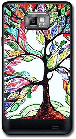 Galaxy S2 Case, Impact Durable Hard Plastic Green Tree Partten Colorful Color Skin 2D Design Samsung Galaxy S2 S II Cover