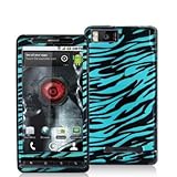 Black / Baby Blue Zebra Design Crystal Hard Skin Case Cover for For Motorol ....