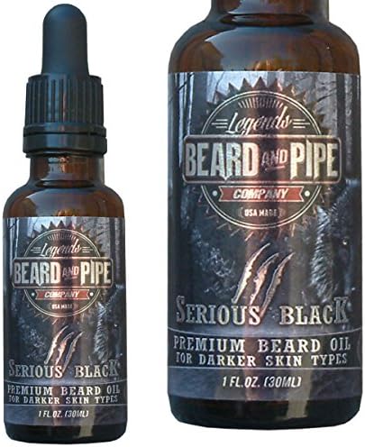 Beard Growth Super Oil - SERIOUS BLACK - Legends Beard and Pipe (1 Oz)