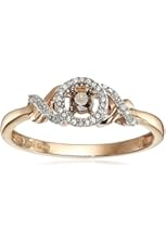 10k Pink Gold Champagne and White Diamond Ring (1/10cttw, I-J Color, I2-I3 Clarity)