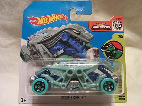 Hot Wheels 2016 Dino Riders DOUBLE DEMON 1:64 Scale Collectible Die Cast Metal Toy Car Model #3/5 on International Short Card
